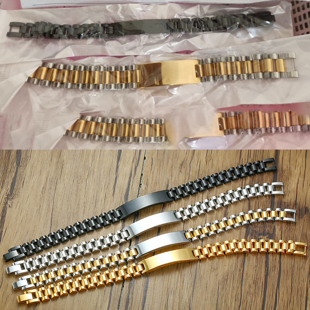 Charm Bracelets Atoztide 10mm Punk Men Personalised Engraved Name Date Bracelets for Women Thick Chain Stainless Steel Jewelry Bangle Gift 230808