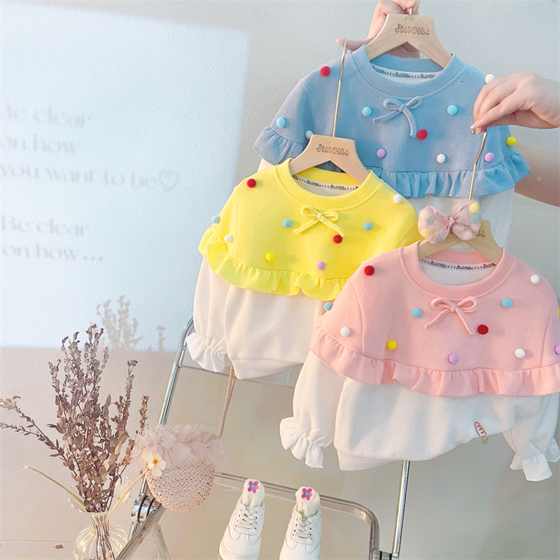 Clothing Sets Autumn Kids for Baby Girls Clothes Outfits Infant Lace T Shirt Pants 2 Pcs Suit Cartoon Children Sportswear 230808