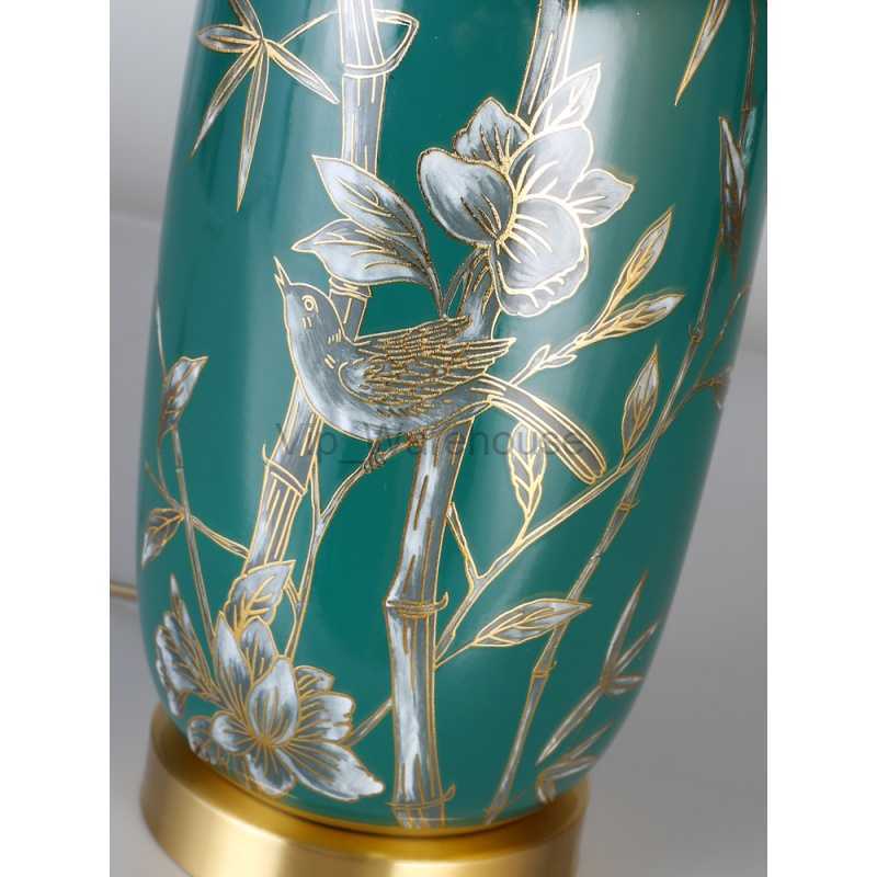Ceramic Light Lamp Copper Living Room Sofa Corner Table Master Wedding Bedroom Bed HKD230808