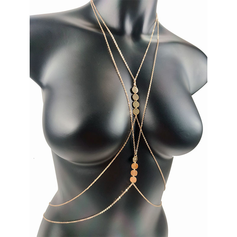 Belly Chains Sexy Body Jewelry Goth Chest Chains Charm Body Chain Bikini for Women Summer Accessories Beach Waist Punk Gift Necklaces Sequins 230808