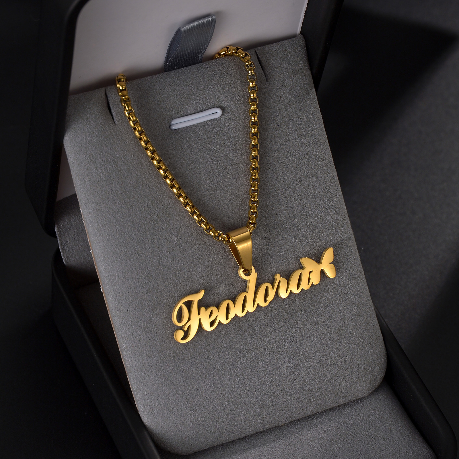 Charms Customized Names Pendant Necklace Stainless Steel Personalized Jewelry Cuban Thick Chain for Men Women Detachable Necklace Gift 230808