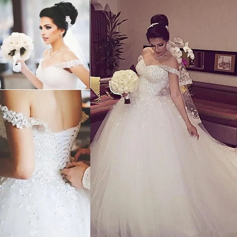 Simple Tulle Wedding Dresses 2023 Off the Shoulder Bridal Gowns Vestidos De Noiva Plus Size for Women