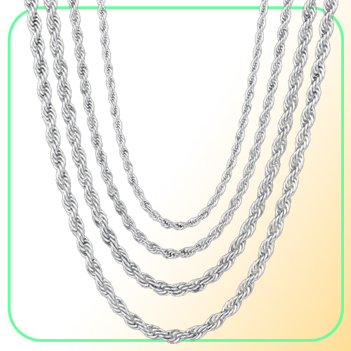 Fashion Hiphop designer necklace woman mens necklace Chains ed Rope Stainless Steel Gift Gold Necklaces Silver Black South Am82021