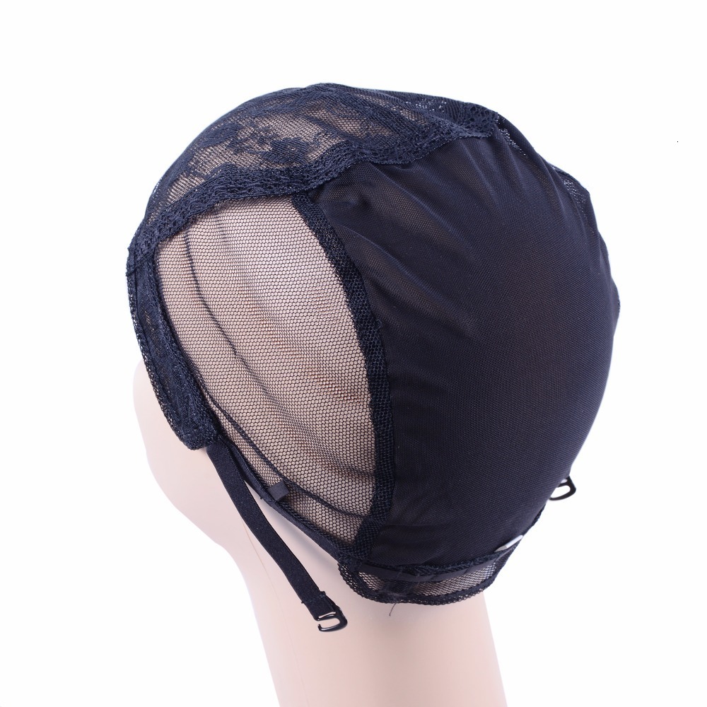 Wig Caps 5 Pcs/Lot Double Lace Wig Caps For Making Wigs And Hair Weaving Stretch Adjustable Wig Cap Black Dome Cap For Wig Hair Net 230808