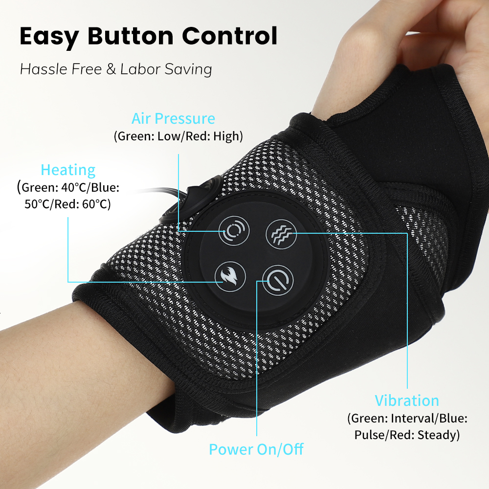 Foot Massager Eletric Wrist Foot Brace Support Massager Vibration Compress Heating Relaxation Treatments Pain Relief Air Massage Device 230808