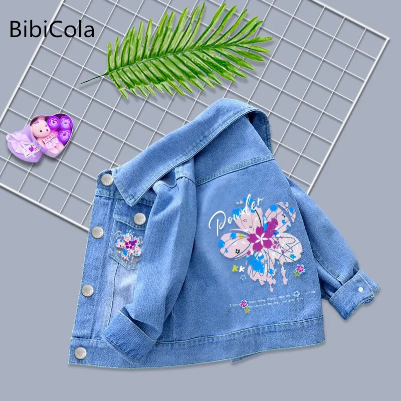 Jackets Spring Kids Coats Butterfly Sequin Denim For Girl Children Top Clothing Baby Girls Clothes Outerwear Jean Jacket 230808