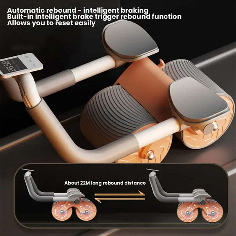 Core Abdominal Trainers Automatic Rebound Ab Abdominal Exercise Roller With Elbow Support And Timer Wheel Core Exercise Equipment For Home Workout 230