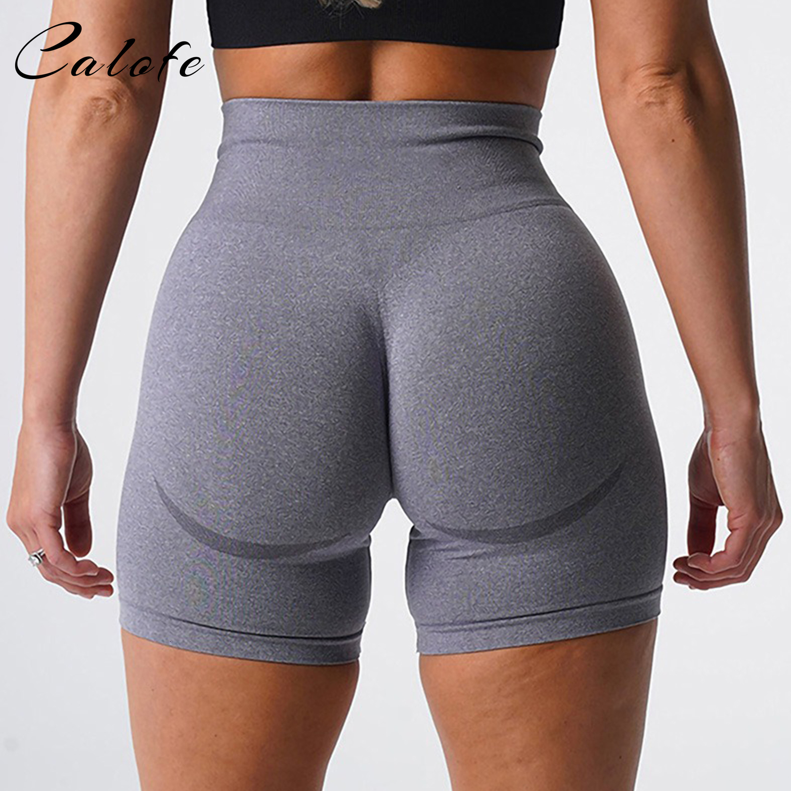 Yoga Outfit Fashion Lycra Spandex Solid Seamless Shorts Women Soft Workout Tights Fitness Outfits Yoga Pants Gym Wear 230808