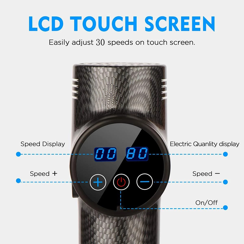 Full Body Massager Massage Gun 30 Speed LCD Touch Display Screen Deep Tissue Percussion Muscle Massager Relief Body Electric Massager Fascia Gun 23080