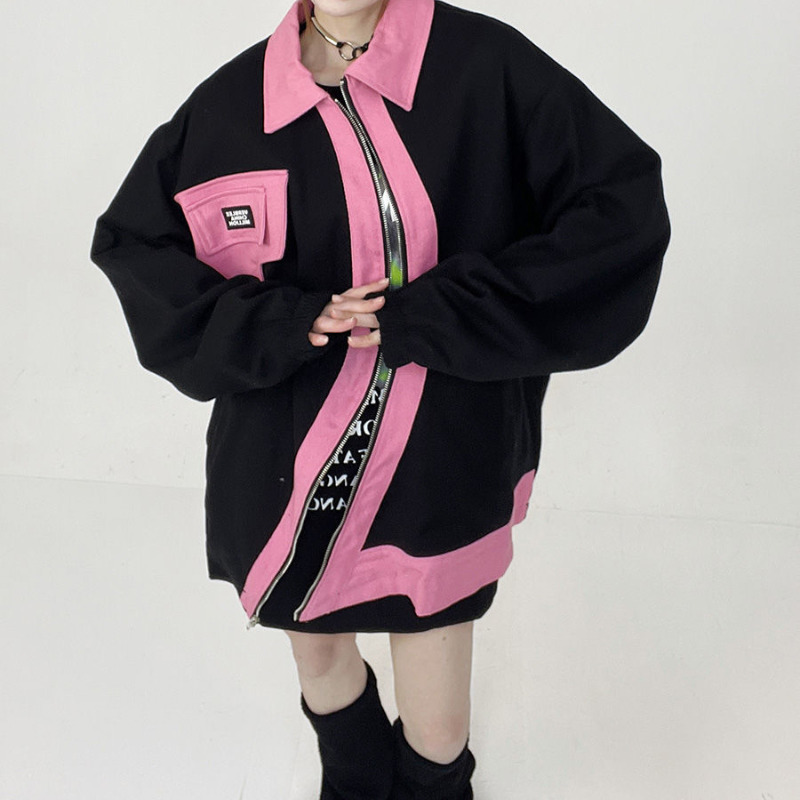 Womens Jackets Deeptown Harajuku Bomber Jacket Women Y2k Streetwear Hip Hop Oversized Korean Fashion Casual Baseball Vintage Aesthetic 230808