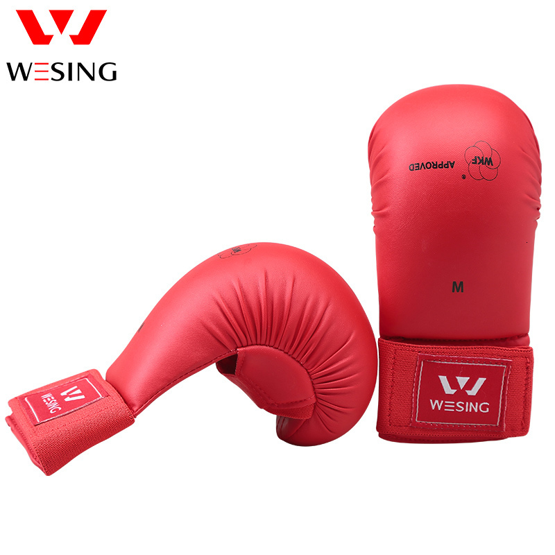 Protective Gear Wesing WKF karate gloves karate mitts for competition blue and red 230808