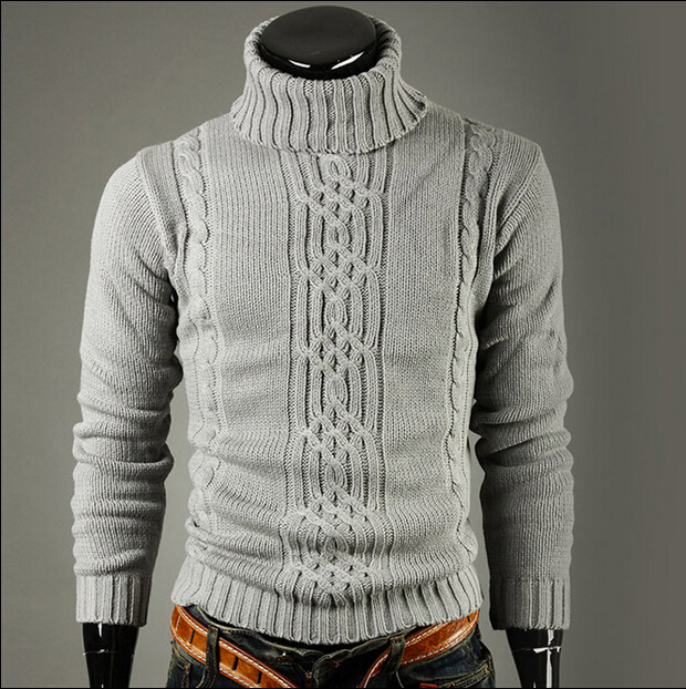 Men's Sweaters Men's High Turnover Collar Pullover Jacquard Sweater Men's Sweater 230808