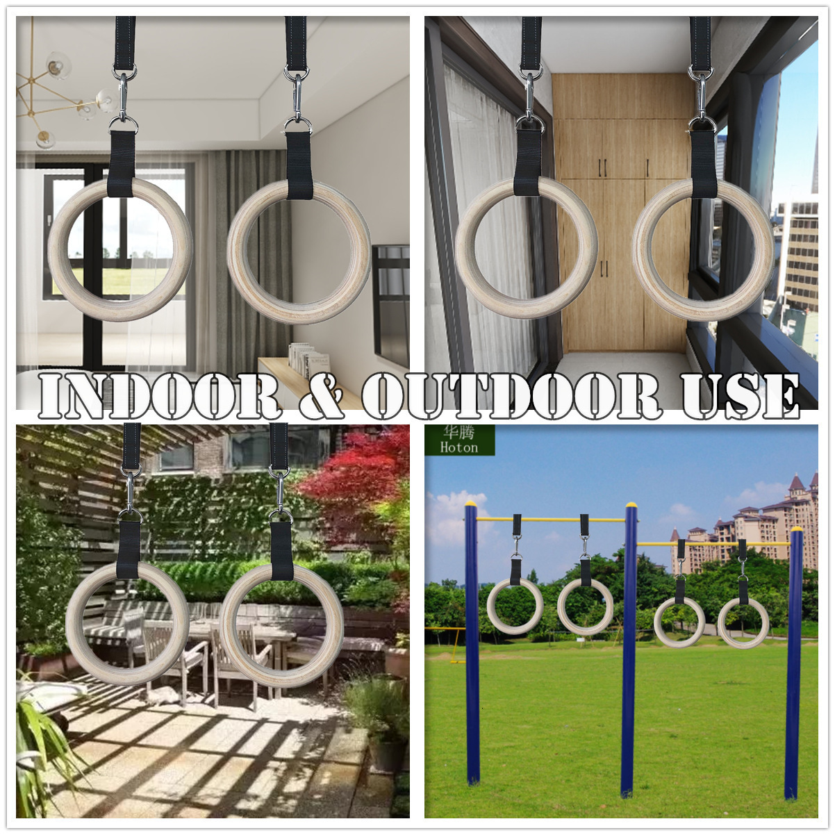 Gymnastic Rings 1 Pair Pull Up Handles Gymnastics Rings with Hanging Straps Carabiner For Home Gym Strength Training Full Body Workout Crossfit 230808