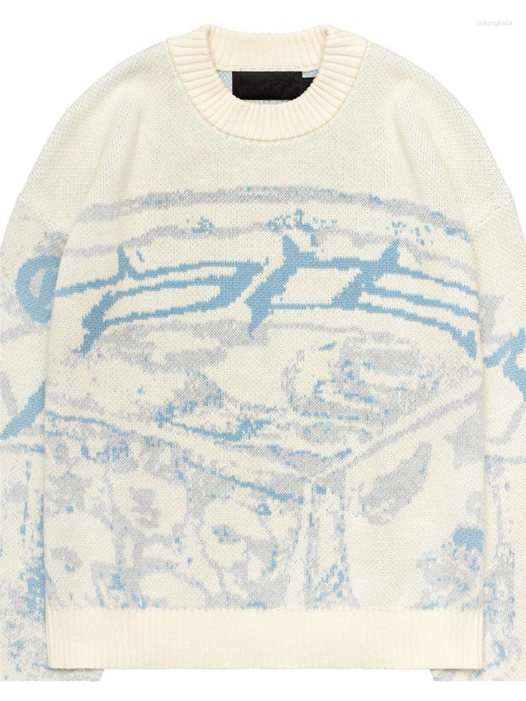 Mens Sweaters Vintage Knitting Sweater Autumn And Winter Pullover Round Neck Y2K Harajuku Oversized Chic Aesthetics EMO