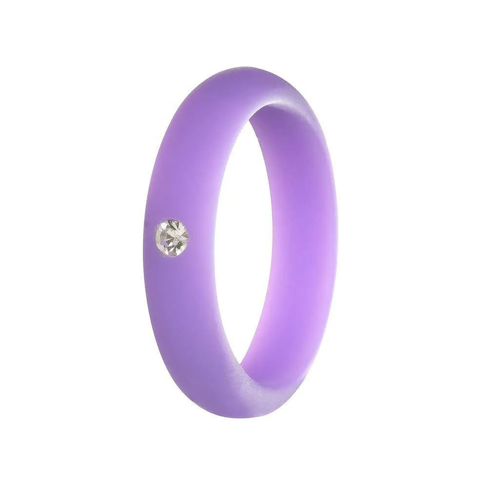 Silicone ring with rhinestone 5mm width Fashion Women Flexible Rubber Silicone Durable Wedding Ring Womens Jewelry Size 4 to 9ZZ