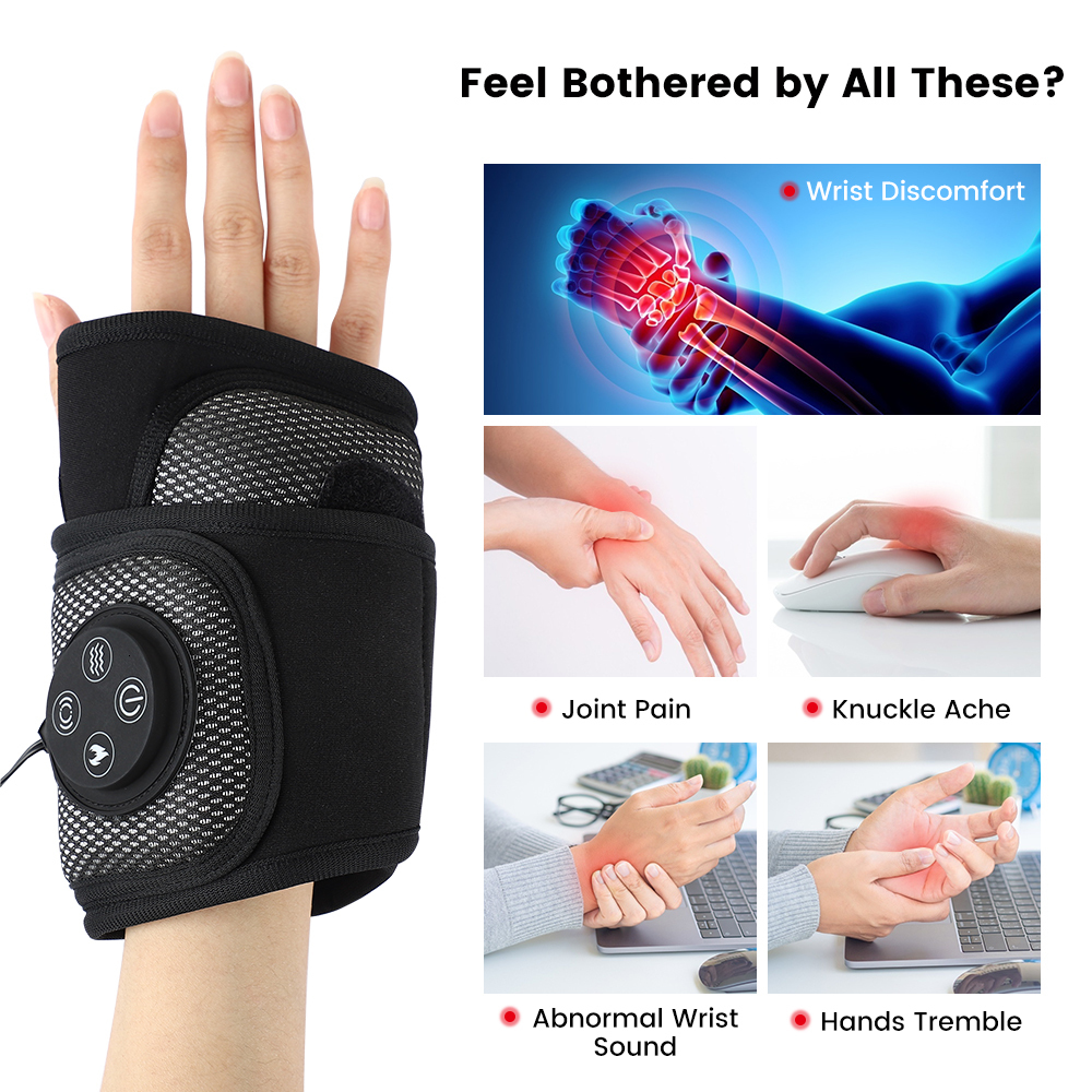 Foot Massager Eletric Wrist Foot Brace Support Massager Vibration Compress Heating Relaxation Treatments Pain Relief Air Massage Device 230808