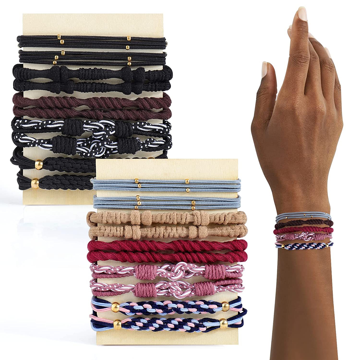 Fashion Wholesale Cute Bracelet Hair Ties Headbands Colorful No Damage Hair Elastic Ponytail Holder Rubber Band for Girls Women