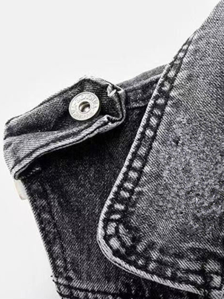 Women's Vests Gray Jean Cowboy Waistcoat Hole Denim Women Vest Female Spring Autumn Sleeveless Tops Short Jacket Girls Ripped 5XL Vest 230808