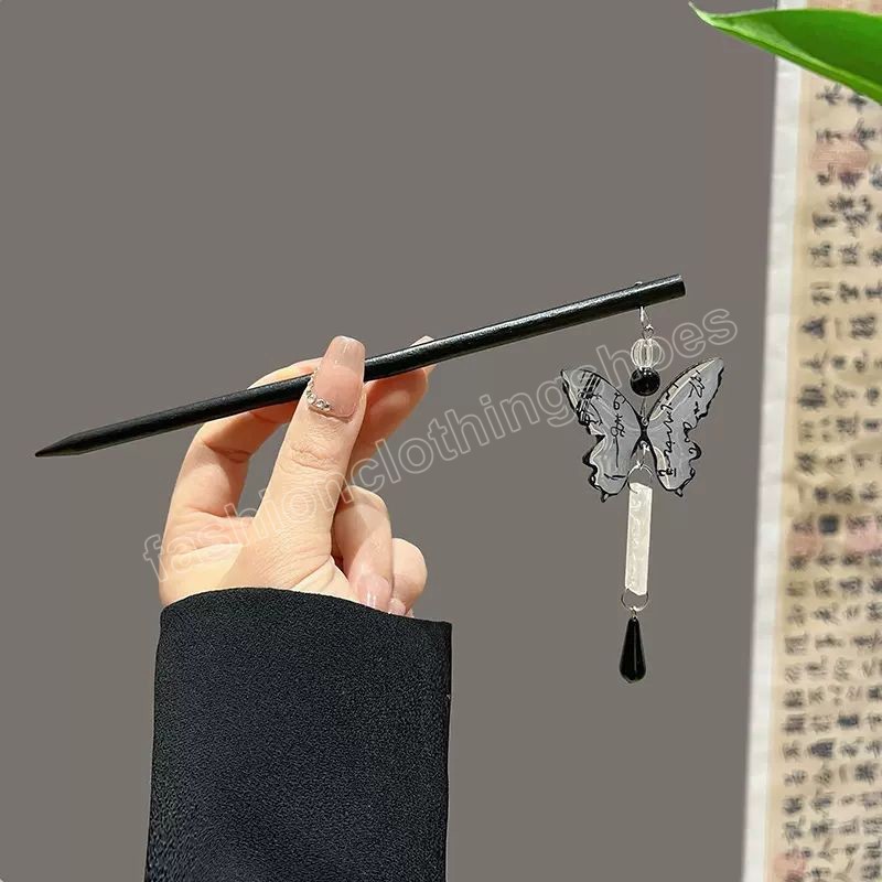 Chinese Style Butterfly Tassel Hairpin Chopstick Hair Stick Hair Ornament Pan Hair Headdress Hair Accessories