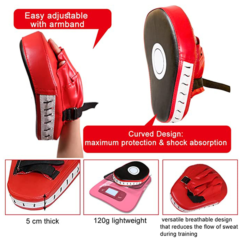 Sand Bag Boxing Pads Curved Punching Mitts Training Hand Target Gloves Training Focus Pads for Kickboxing Karate Muay Thai Kick Sparring 230808