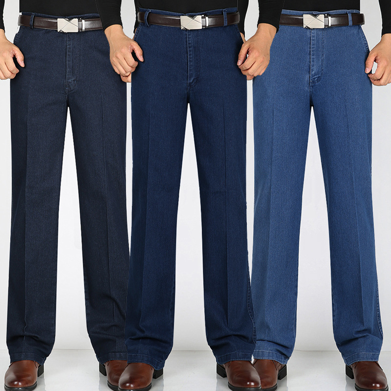 Mens Jeans Spring and Autumn Oversized Highwaisted Loosefit Stretch Straightleg Trousers Business Casual Pants Men 230809