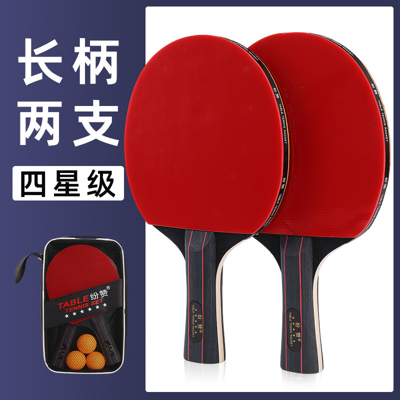 Table Tennis Raquets Genuine three or four star table tennis racket set training horizontal racket straight racket high elastic table tennis racket 23
