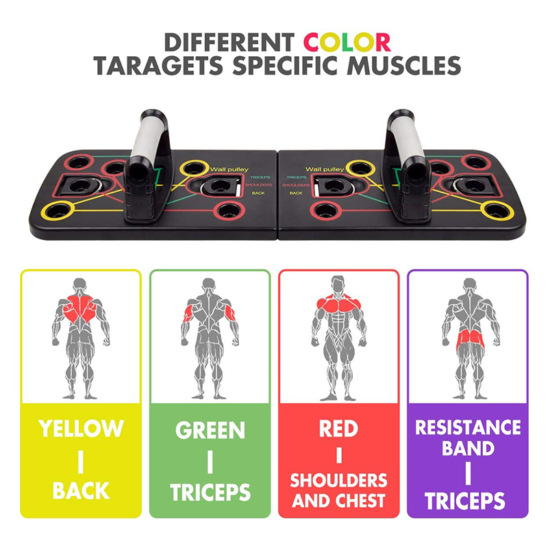 PushUps Stands 9 in 1 Push Ups Stands Rack Board with Latex Resistance Bands Exercise Muscle Trainer Push up Stand Borad Gym Fitness Equipment 230808