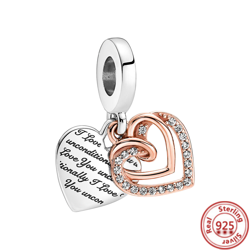 925 Sterling Silver Charm Hanging Key Qi Ball Pink Heart Wings Eye Hanging Decoration Suitable For Primitive Charm Bracelet Female Jewelry Gift