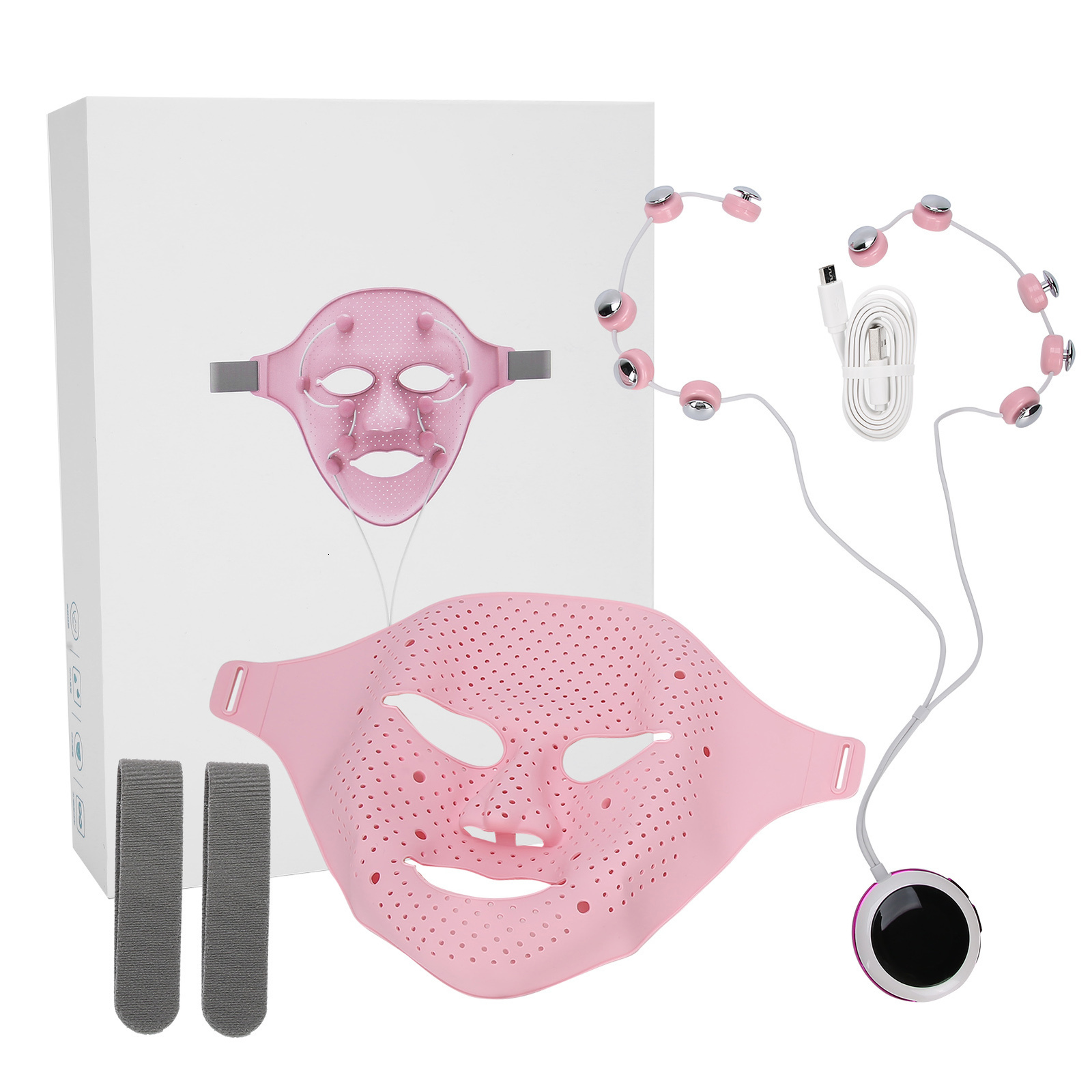 Face Massager 3D Silicone Mask Electric EMS Vibration V Face Massager Anti wrinkle Magnet Massage Face Lifting Slimming Beauty Machine 230808