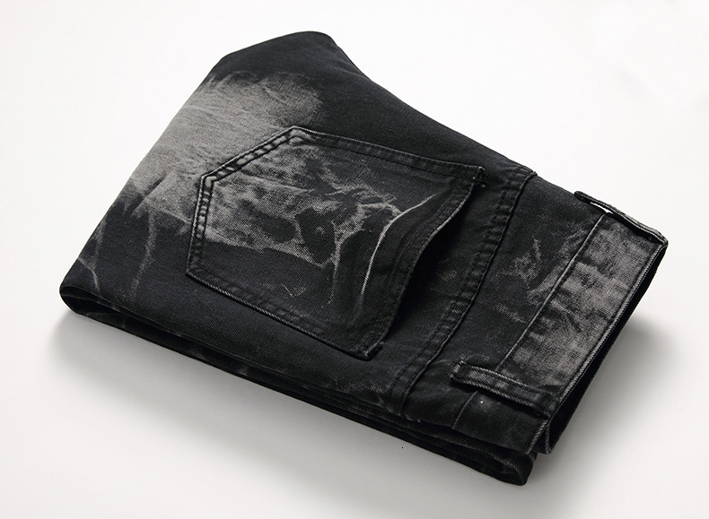 Mens Jeans High Quality Men Casual Black Slim Straight Hole Biker Autumn Jean Homme Male Denim Pants Plus Size 42 230809