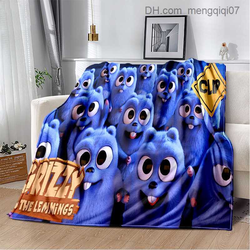 Blankets Swaddling 3D Grizzly Bear and Lemon Cartoon Blanket used for family bedrooms beds sofas picnics travel office covers children's blankets