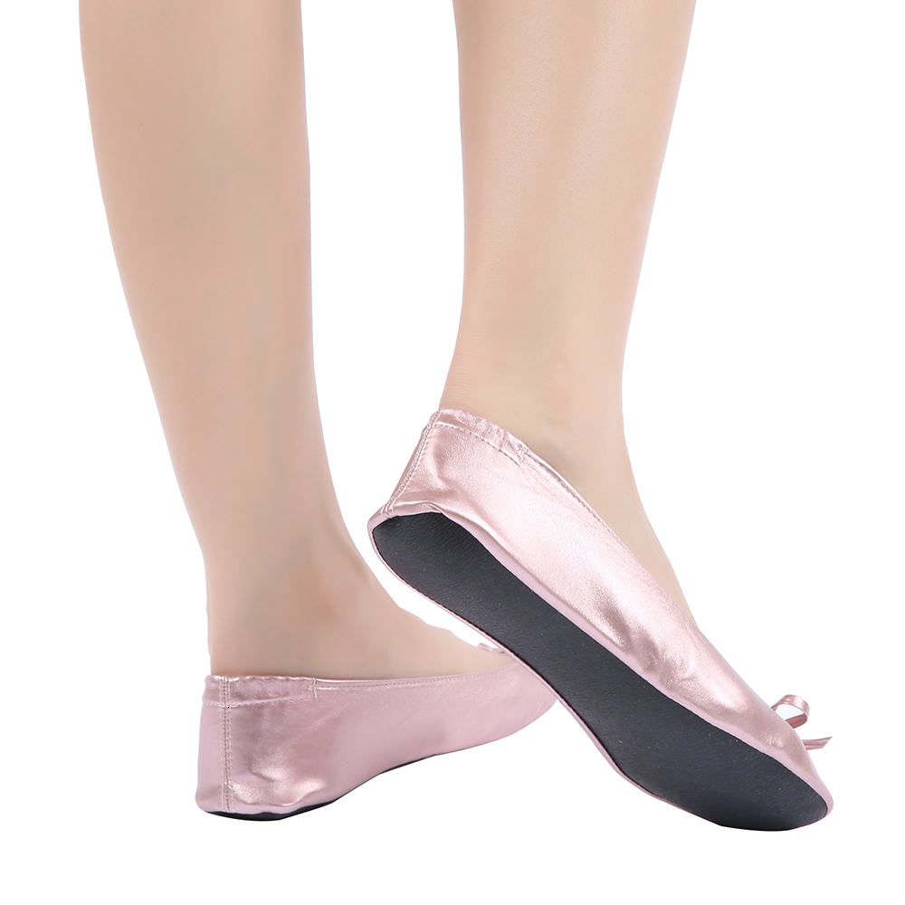 Dress Shoes Women Shoes Flats Portable Fold Up Ballerina Flat Shoes Roll Up Foldable Ballet After Party Shoes For Bridal Wedding Party Favor 230809