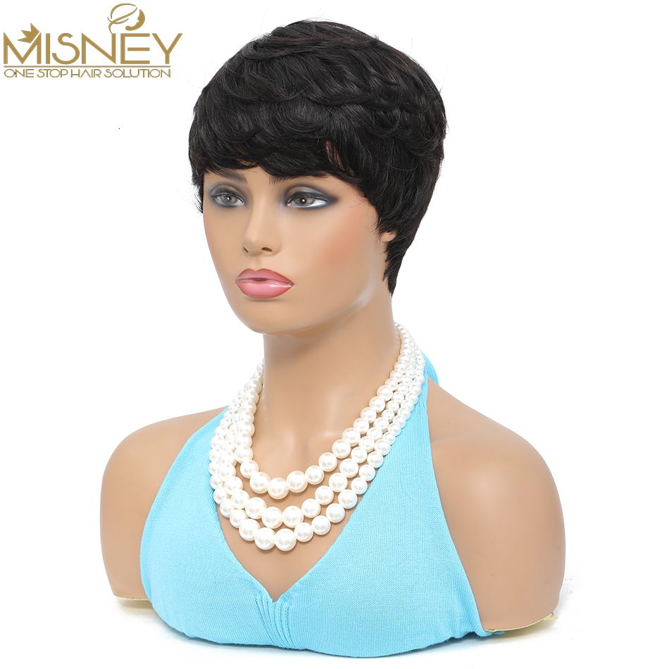 Synthetic Wigs Short Bob Straight Human Hair Wigs Natural Color Brazilian Remy Hair Pixie Cut Wig Human Hair Wig For Black Women Misney 230808