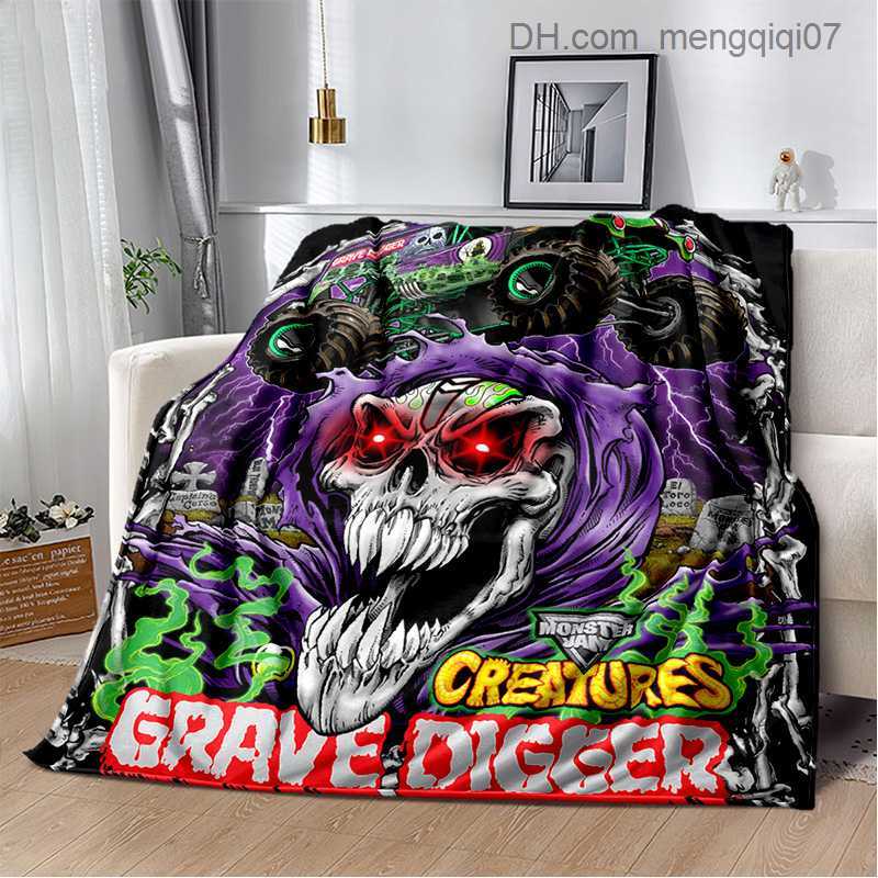 Blankets Swaddling 3D Monster Jam Monster Truck cartoon blanket for family bedrooms sofas picnics travel office covers children's blankets Z23080