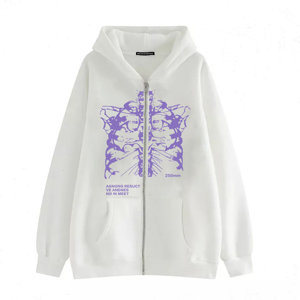 Women's Hoodies Sweatshirts Y2k Women Vintage Gothic Streetwear Skeleton Print Hoodies 90s Harajuku Oversized Hip Hop Jacket Zip Up Hoodie Y2k Cl