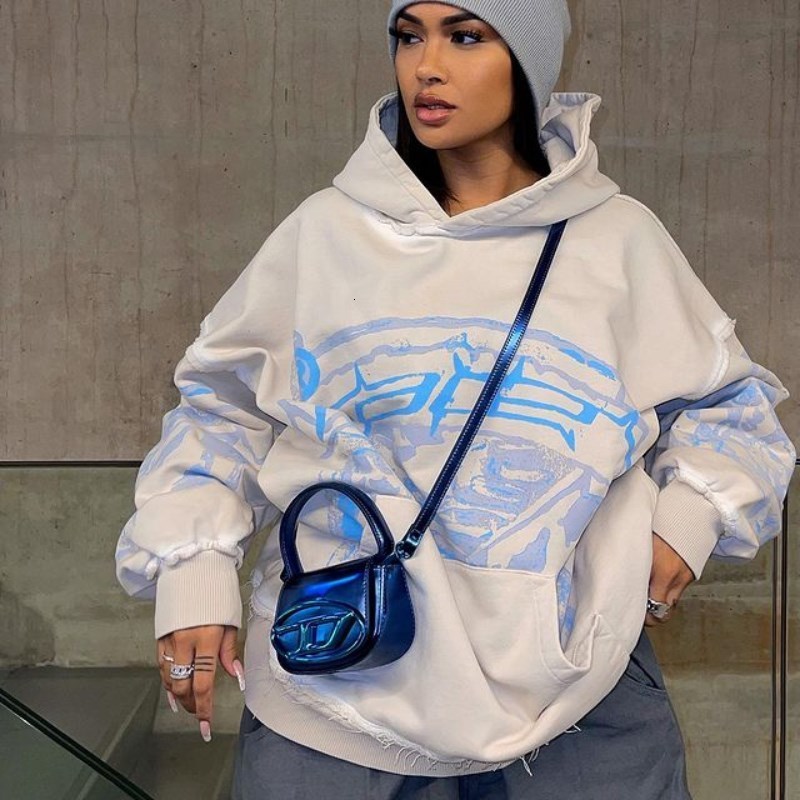 Women's Hoodies Sweatshirts Y2K Sweatshirt Korean Aesthetic Fairycore Long Sleeve Hoodie Fashion High Street Casual Pullover Men Clothing Women J