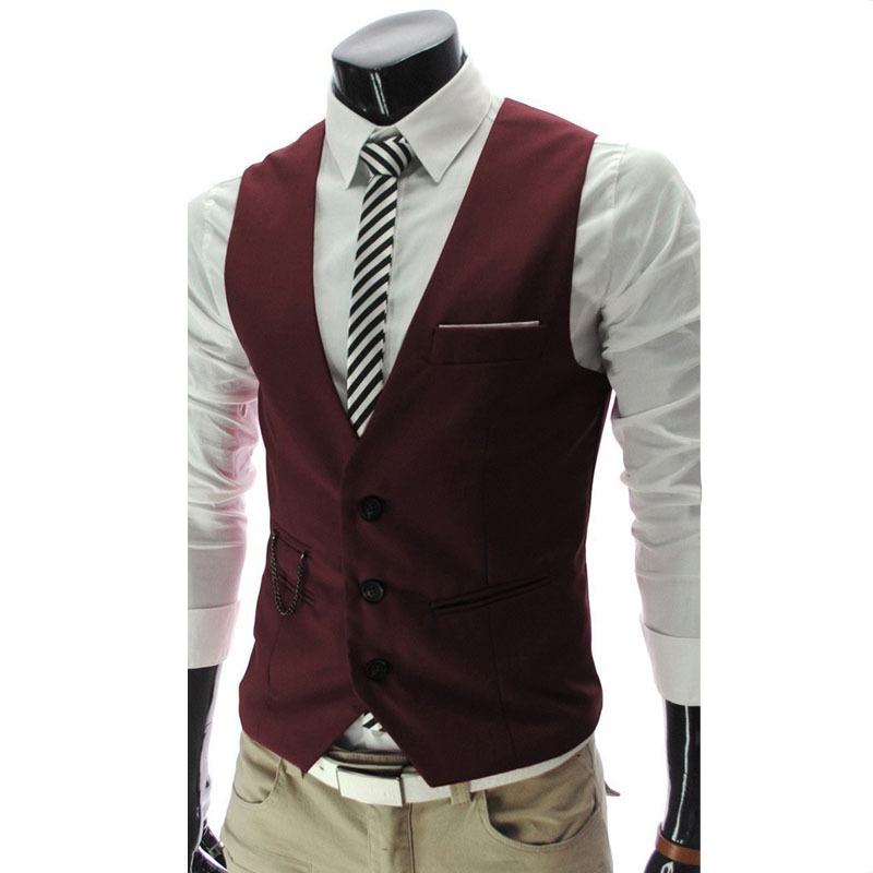 Men's Vests Men's Slim Fit Suit Vest Solid Color Casual Sleeveless Vintage Vest Fashion Man Black Gray Formal Businss Waistcoat Homme 230808