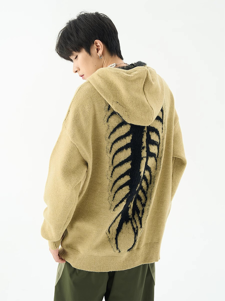 Men's Sweaters Slouchy hooded sweaters for men in winter American knitwear sweater centipede Graphic high street lovers y2k trend top 230809