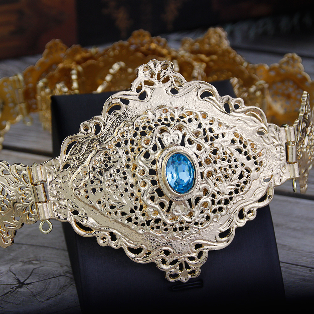 Belly Chains Sunspicems Algeira Morocco Belt Waist Chain Women Special Colors Caftan Belt Gold Color Body Jewelry Bride Wedding Dress Jewelry 230808