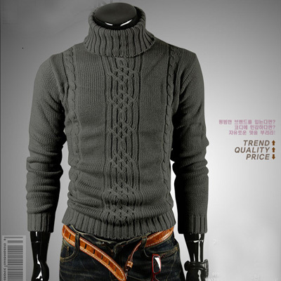 Men's Sweaters Men's High Turnover Collar Pullover Jacquard Sweater Men's Sweater 230808
