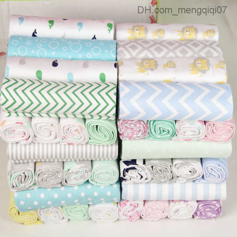 Blankets Swaddling 4 pieces/batch cotton plain flannel baby Swad soft newborn blanket baby blanket newborn plain diaper baby Swad packaging Z230809