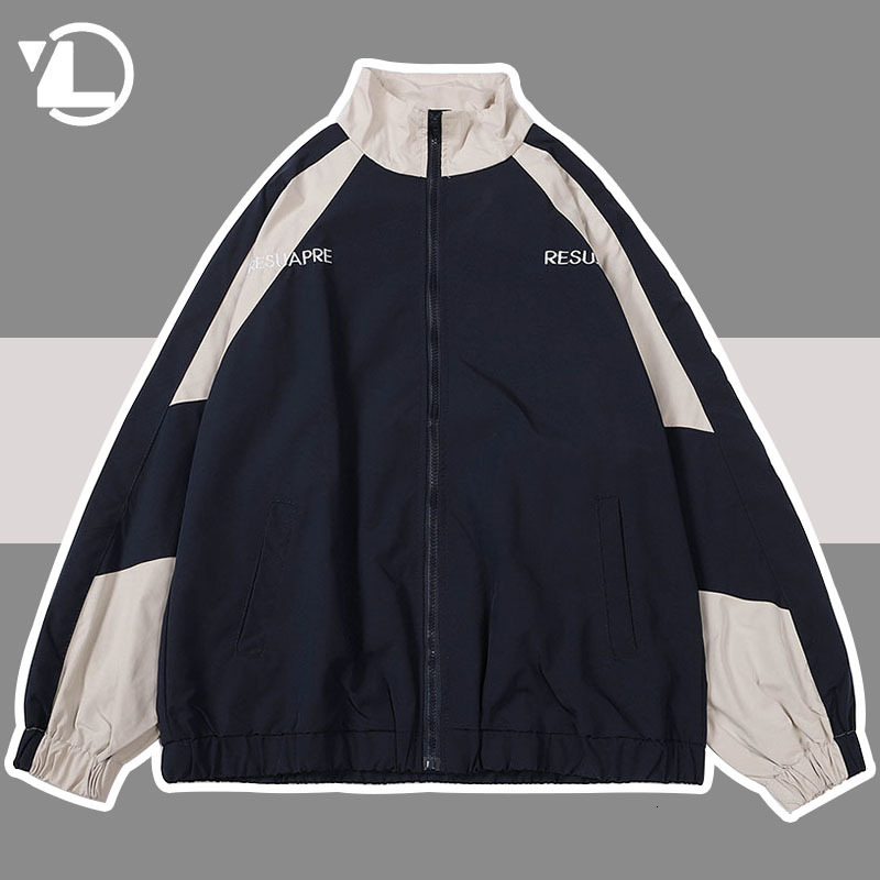 Men's Jackets Hip Hop Varsity Jacket Men High Street Patchwork Color Block Windbreaker Coats Women Spring Autumn Thin Fashion College Jackets 230