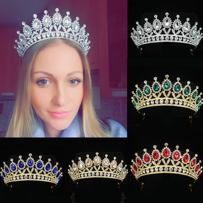 Wedding Hair Jewelry Crystal Pink Queen Princess Tiaras and Crowns Bridal Headband Women Girls Prom Party Diadem Wedding Hair Jewelry Accessories 2308