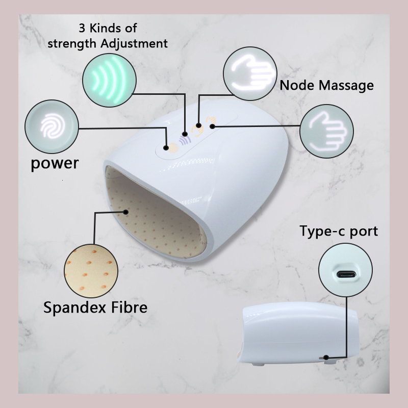 Head Massager Electric Hand Massager with Air Compression Heat Cordless Palm Finger Massage Machine for Arthritis Finger Numbness Pain Relieve 230808