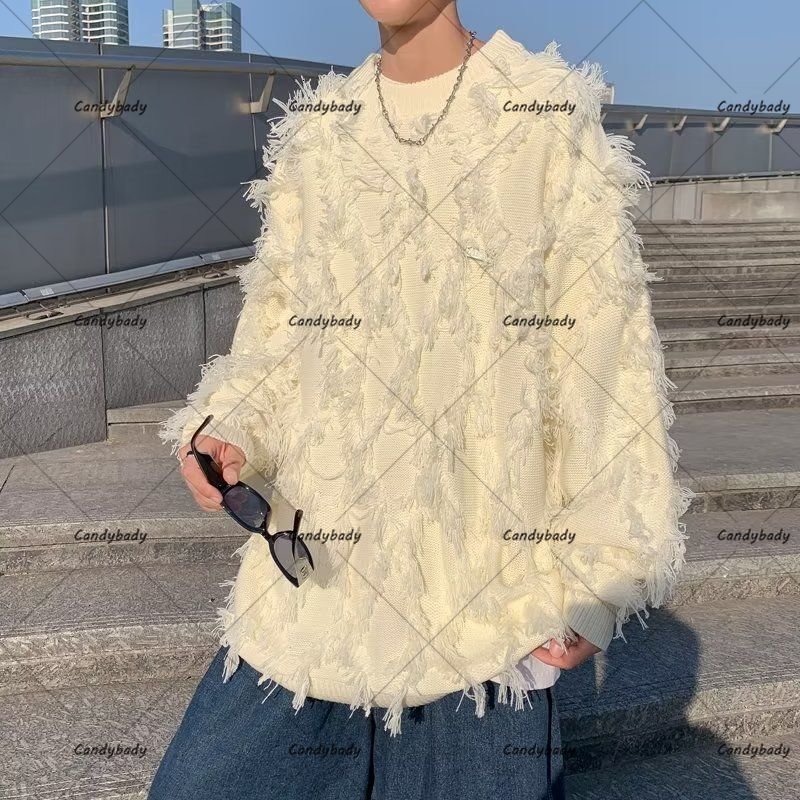 Men's Sweaters Y2k Streetwear Men Shoppingfor Sweaters Men Lazy Wind Autumn And Winter American High Street Loose Leisure Knitwear Jacket 230808