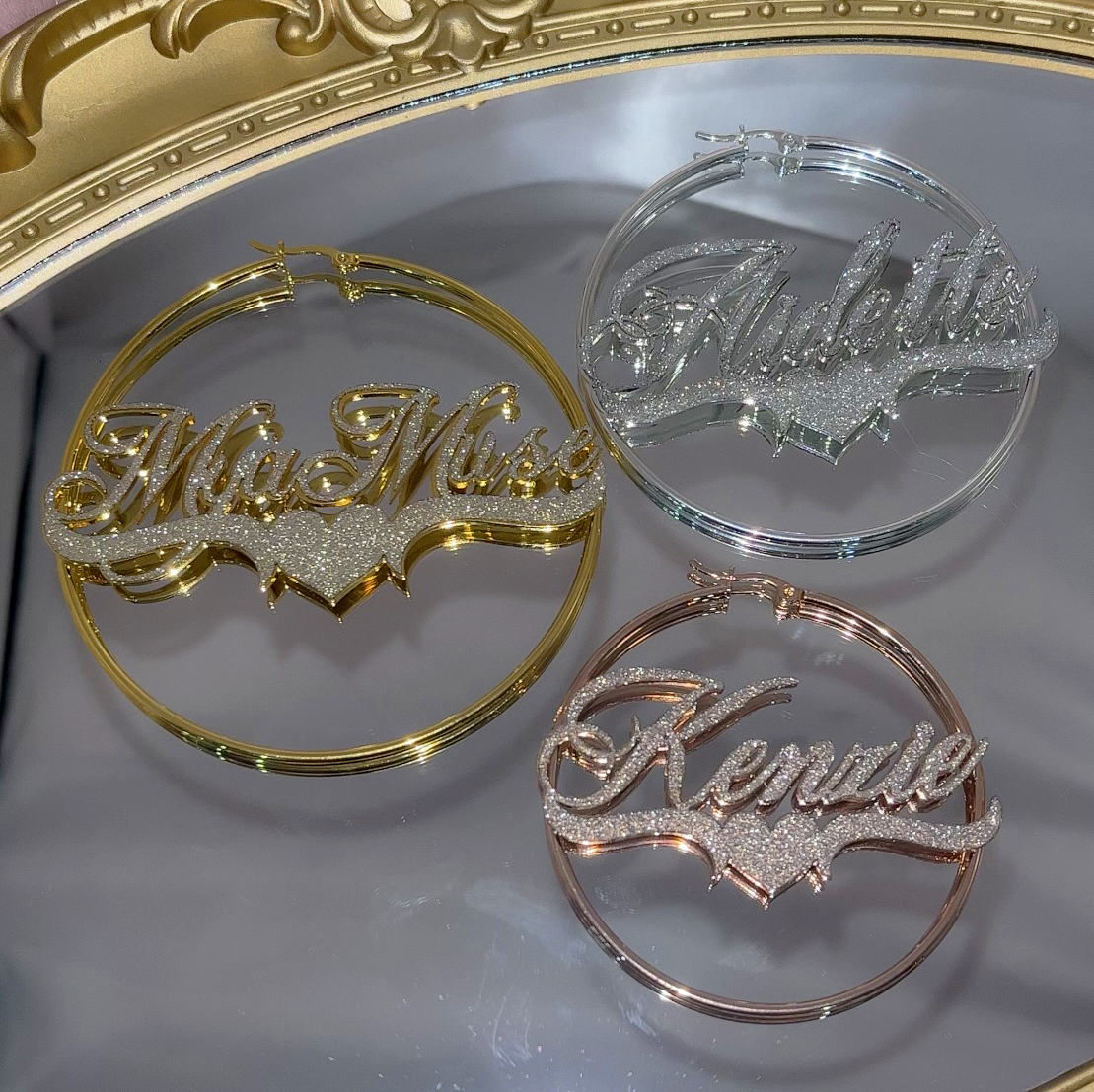 Hoop Huggie Custom Name Hoop Earrings Personalized Stainless Steel Bling Name Earrings Colorful Big Hoops Earring for Women Jewelry Gift 230808