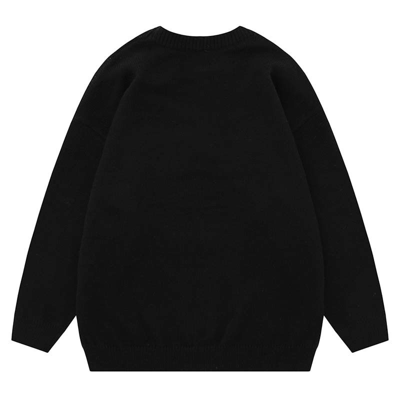 Men's Sweaters Hip Hop Sweaters Men Women High Street Eye Embroidery Knitted Jumpers Autumn Harajuku Retro Y2K Oversize Soft Pullover Unisex 2308