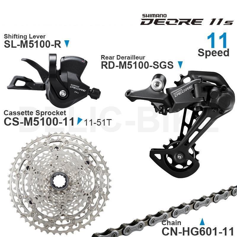 Image of Bike Derailleurs SHIMANO DEORE 11Speed Groupset SLM5100 Shifter RDM5100 Rear Derailleur RDM6100 Cassette 42 51T Chain parts for MTB 230808