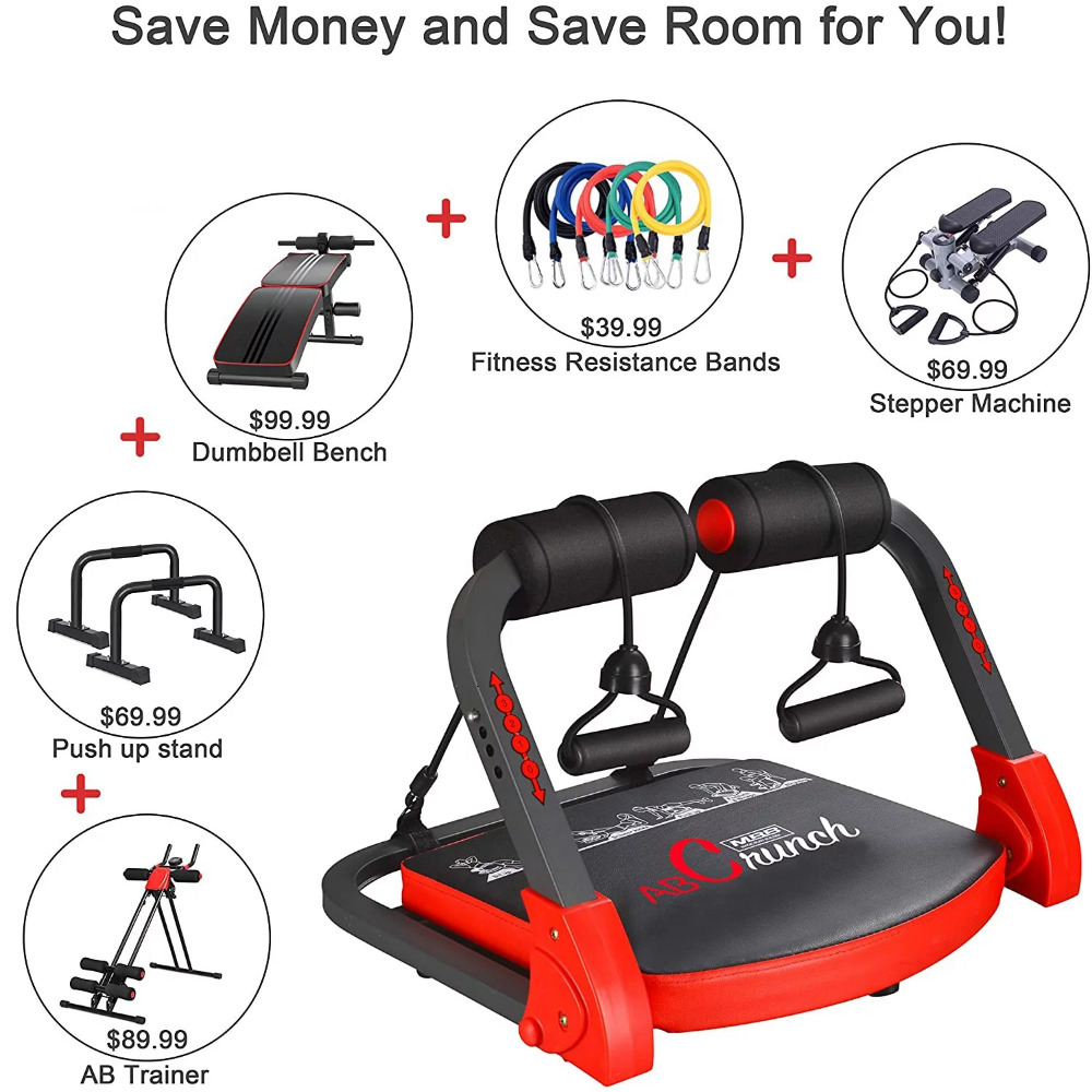 Integrated Fitness Equip Ab Crunch Total Body Workout with Resistance Bands Instruction DVD and Exercise Guide Chart 230808