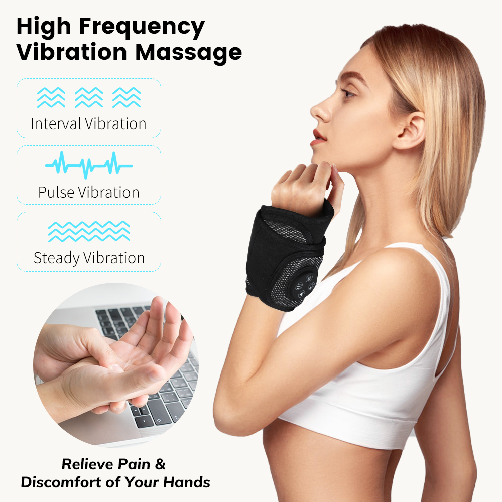 Foot Massager Eletric Wrist Foot Brace Support Massager Vibration Compress Heating Relaxation Treatments Pain Relief Air Massage Device 230808